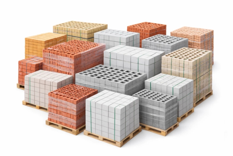 Большой ассортимент кирпича и блоков